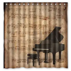 Экологически чистый полиэстер ткань 180*180 см Современный Дизайн фортепиано печати Водонепроницаемый Ванная комната Душ Шторы