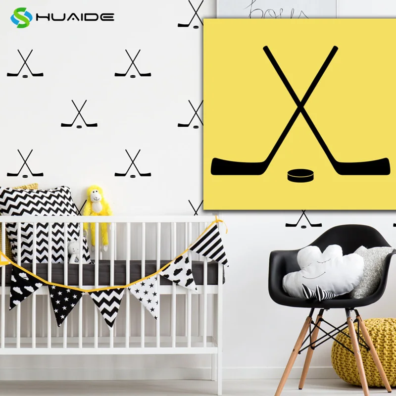 20pcs/set Hockey Cross Sticks Pattern Vinyl Stickers Wall decal Boy