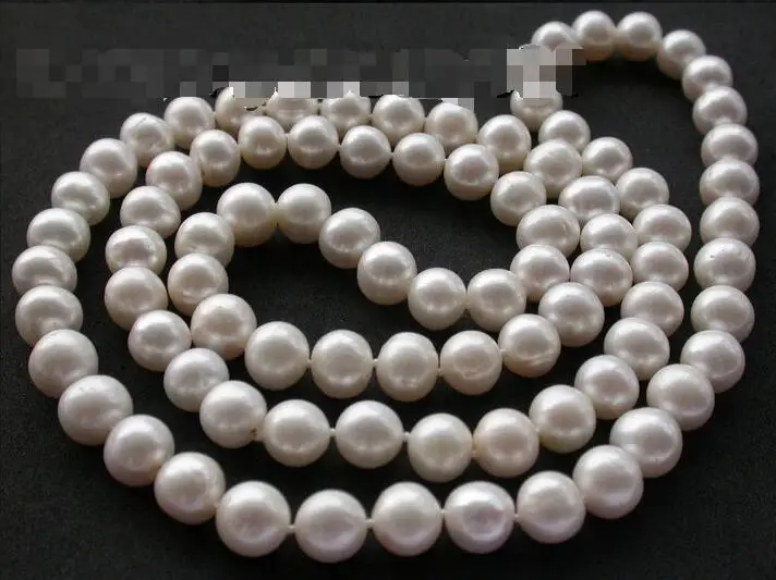 

Free Shipping >> SALE SUPERB 33" 11mm round white freshwater pearls necklace