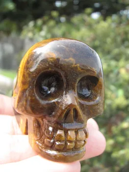 

Natural beautiful tiger eye stone carving the healing of the crystal skull