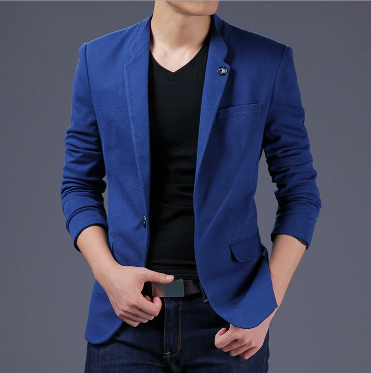outfit blazer azul hombre