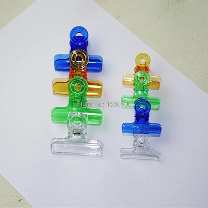 

Free shipping (12pcs/pack)50mm Plastic Clamp Multicolor spring clip office stationery Paper clip school supply