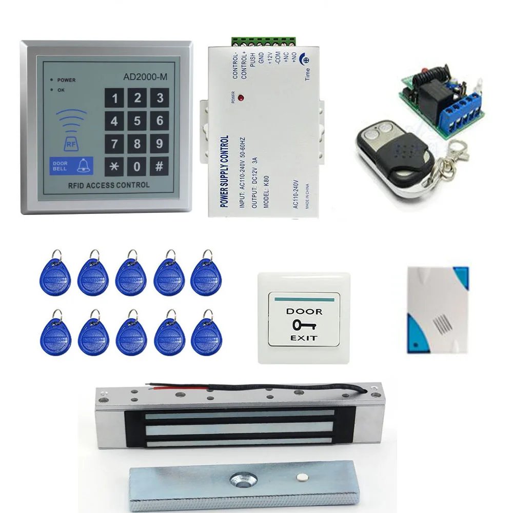 

Door Access Control System Kit Set A Complete set of RFID With Lock RFID Keypad+Power+Magnetic Lock+Door Exit+Keys Free Shipping
