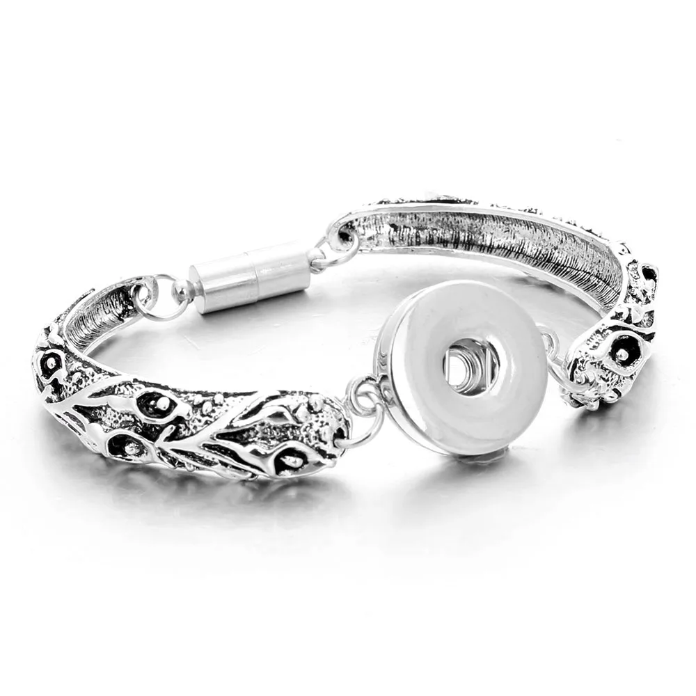 Новые браслеты с застежкой для женщин винтажный цветной Магнитный кнопочный браслет подходит 18 мм 20 мм браслет с защелкой ювелирные изделия - Окраска металла: 7