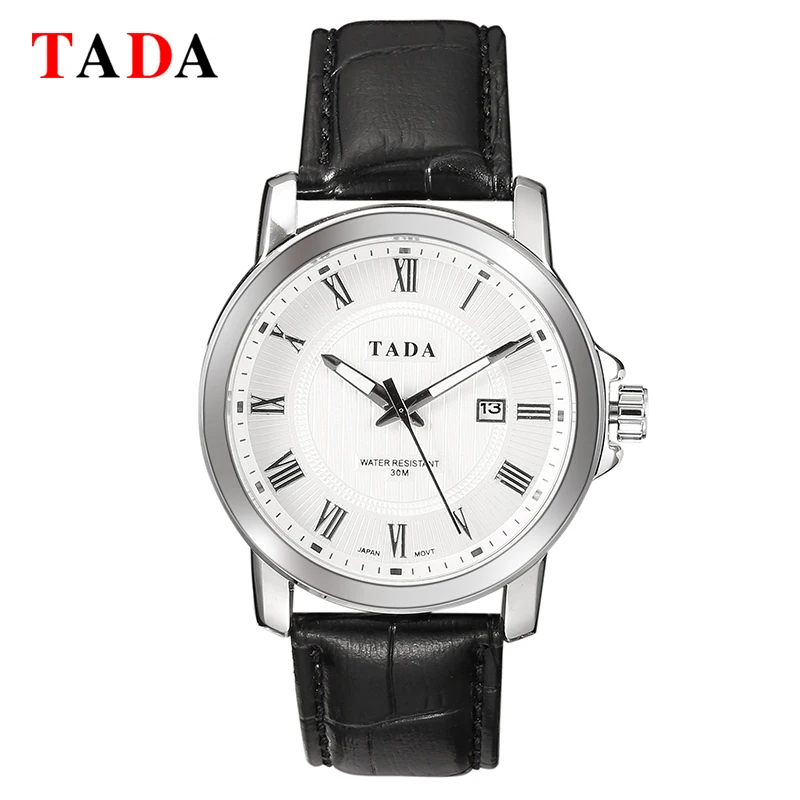 

Genuine Leather band TADA Brand Men's Fashion Wastches Japan Movement 3ATM Waterproof Watches Fashion designer military watches