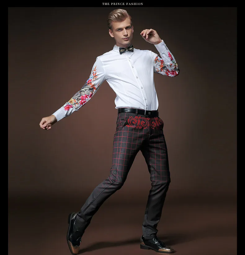 Fanzhuan Новые мужские модные мужские повседневные брюки с индивидуальным принтом стрейч тонкий корейский градиент 518009 брюки