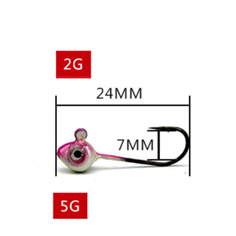 Hennoy 50 шт. рыболовные крючки свинцовая головка джиг 1 г 2 г 3 г 4 г 5 г колючий крючок Мягкая приманка Вибрационный крючок - Цвет: Цвет: желтый