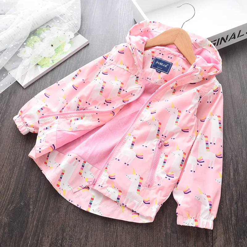 Babyinstar Baby Girls Unicorn Jacket Long Sleeve Jackets for Kids Girl Coat Spring Outerwear Windbreaker Kids Jacket