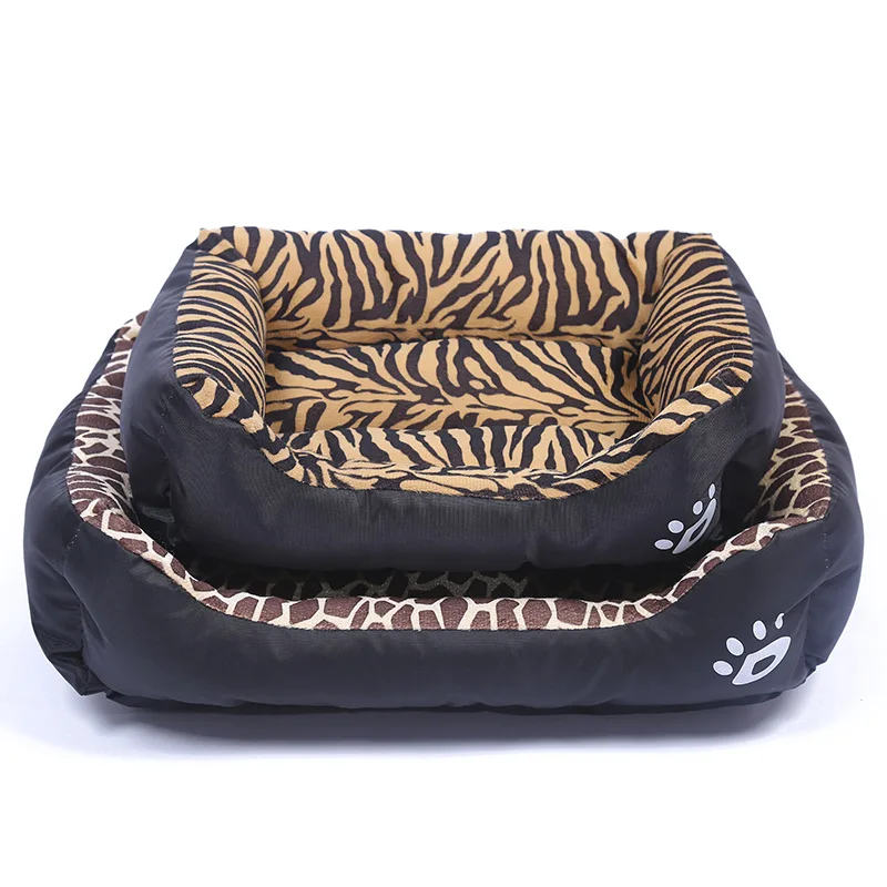 Одноцветная кровать для питомца собаки, Модный хлопковый диван-кровать для кошки, теплая подушка для питомца, Прямоугольный Коврик для кота собаки, водонепроницаемый домик для домашних животных - Цвет: Tiger Pattern