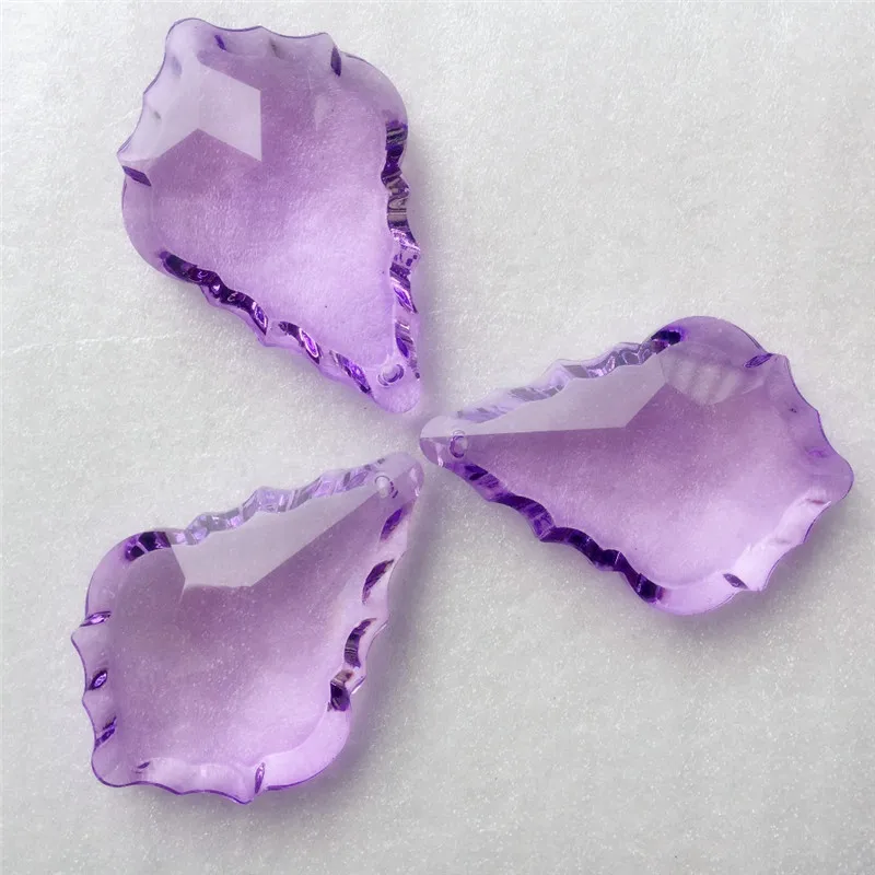 Fast Shipping lilac/light purple 63mm Crystal Chandelier Maple Leaf Pendants For Party/Event Holiday Decor Accessories | Дом и сад