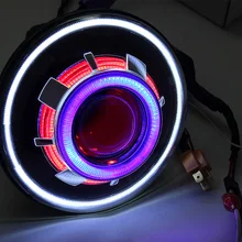 Pair 7 Inch Projector Headlights LED Demon Eye Headlights For Jeep Wrangler Jk CJ ( More color choose )