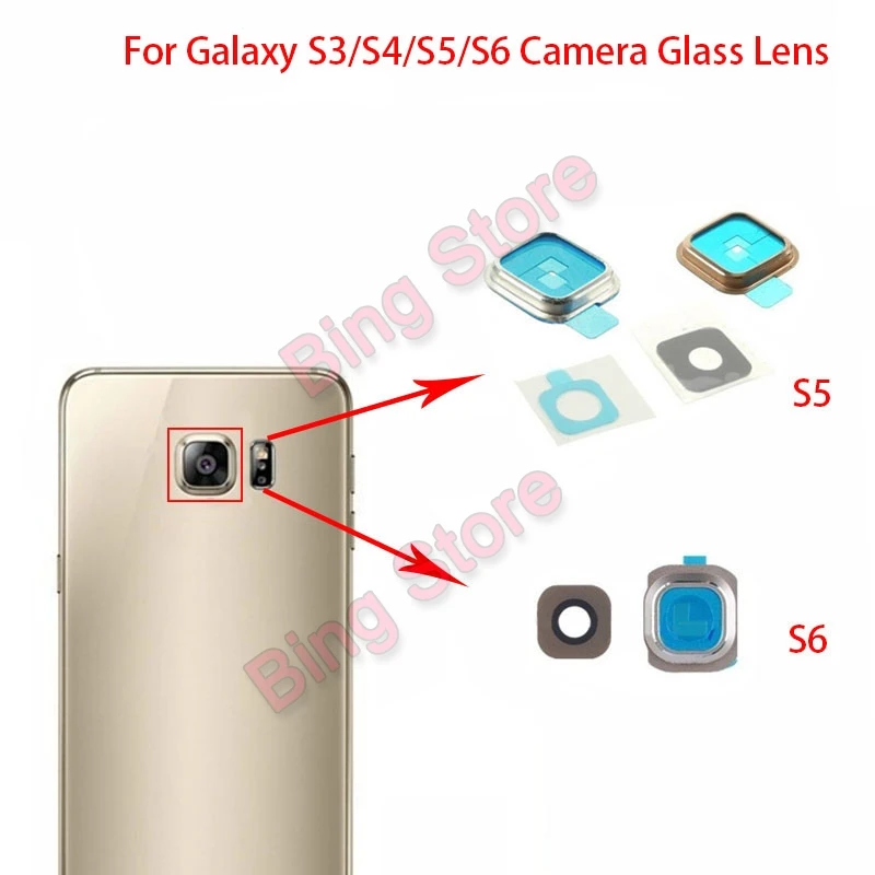 2 шт./лот оригинальные запчасти к телефонам для Samsung Galaxy S3 S4 S5 S6 стекло объектив