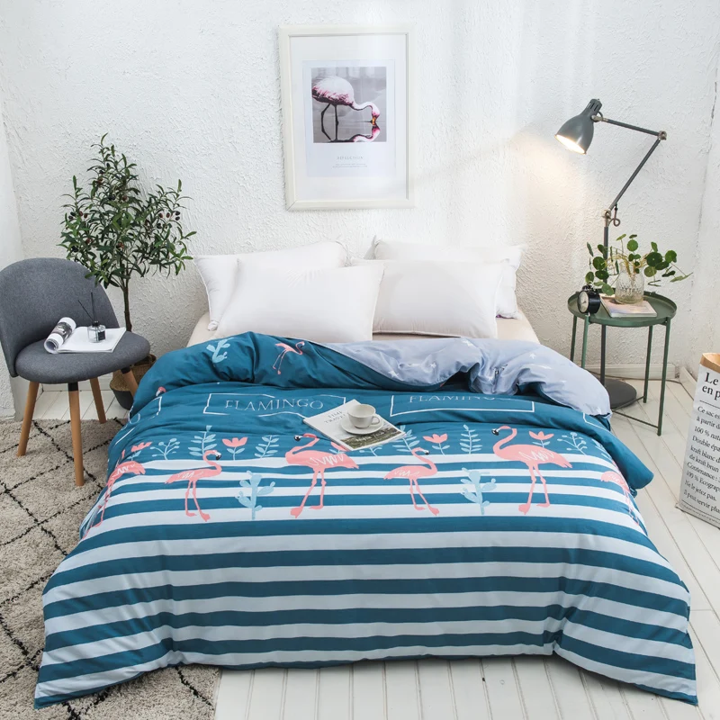 Cartoon-100%-Cotton-Duvet-Cover-Flamingo-Printing-Quilt-Cover-Twin-Queen-King-Size-Comforter-Cover-Single-Double-Bedclothes-2