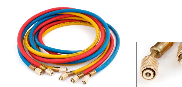 3 Pcs Refrigerant Charging Hoses Red Yellow Blue 1.7M Length New
