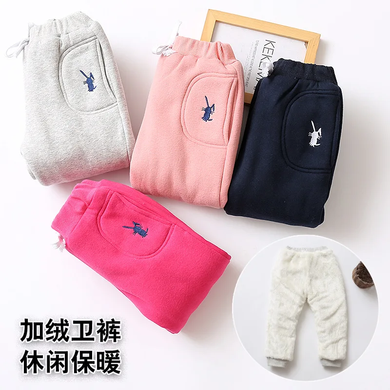 

Winter Baby Girl Clothes For Girls Thickening Girls Leggings Boys Sports Trousers Casual Cashmere Pants Children Clothing