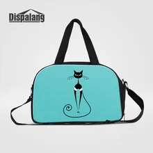 Сумки для путешествий с рисунком кота для женщин, высокое качество, холщовая сумка-мессенджер, сумка через плечо с изображением животных, сумки на выходные, сумки на ночь