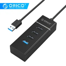 ORICO 4 порта usb-хаб высокоскоростной Мульти USB разветвитель портативный 3,0 адаптер концентратор для ноутбука ультрабук с чипсетами Vl812 черный