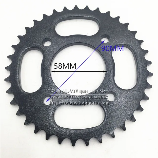 428H Chain rear sprocket 37 tooth 58mm diameter for CRF50 XR50 Dirt Pit