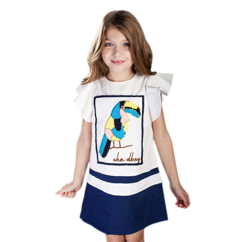 

ChildDkivy 2-8 Year 2018 Girls Dress Summer Children Dresses Girl Princess Evening Dress Kids Appliques Party Dresses for girls