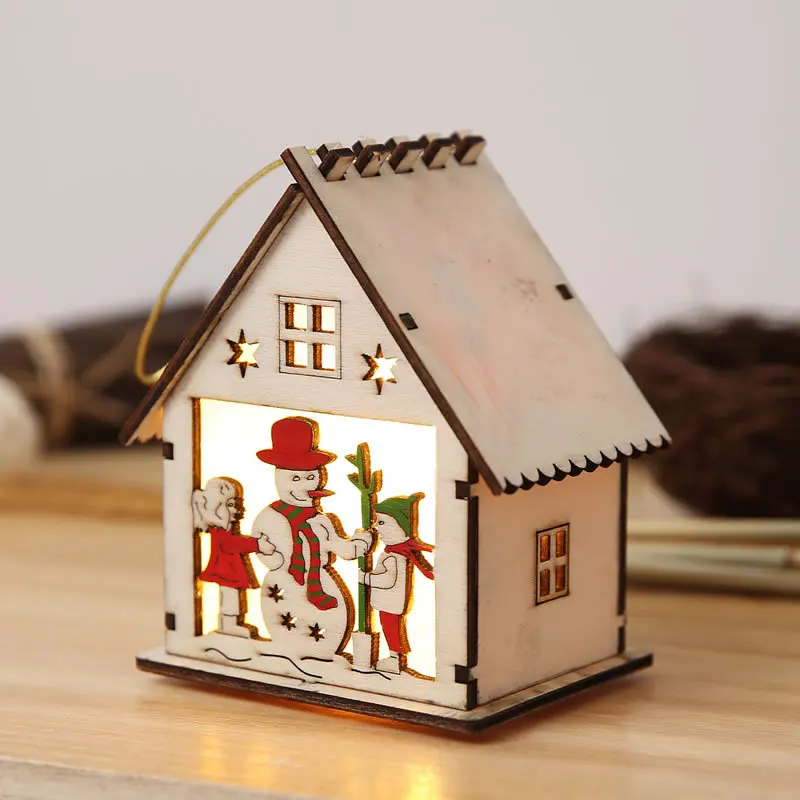DIY хижина деревянный светодиодный свет бар семья Рождественская елка украшения декоративные рождественские огни Bast подарки для друзей