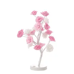Новый бренд роза цветок дерево настольная лампа 24 светодиода цветок настольная лампа домашний бар отель Праздничная Вечеринка свадебные