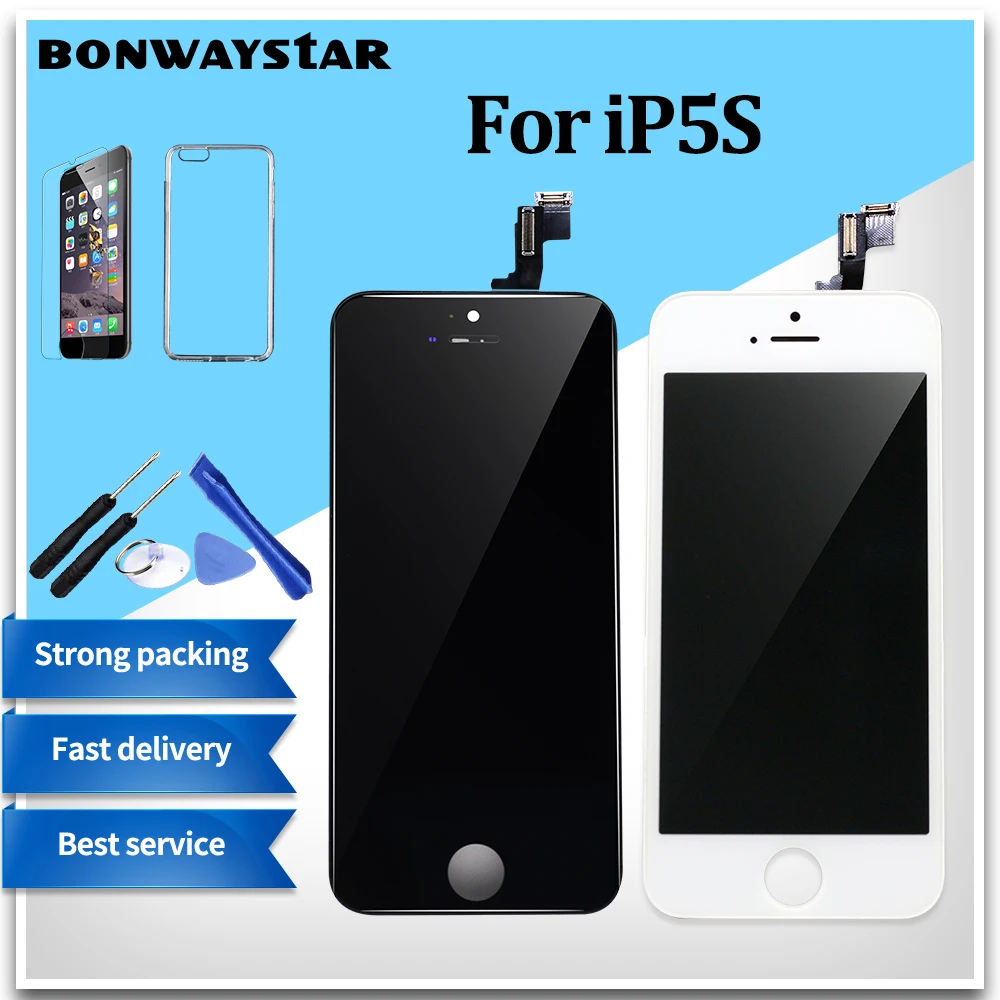 

AAA+++ Screen on For iPhone 5S 6 LCD Touch Screen Assembly Digitizer Replacement Module for iPhone 5 6s display No Dead Pixel