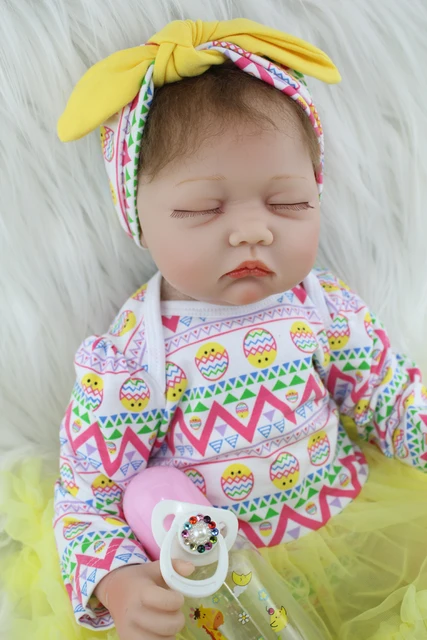 55 CM Soft Cloth Body Silicone Reborn Girl Doll Realistic Sleeping Newborn Babies Birthday Gift Present Kid Fashion Toy 5