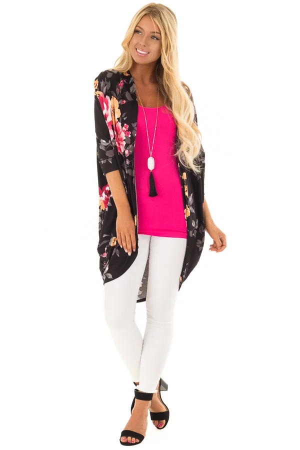 2018 plus size Long kimono cardigan casual Autumn blusa manga comprida feminina sexy women shirts and brands printing flower Blouses