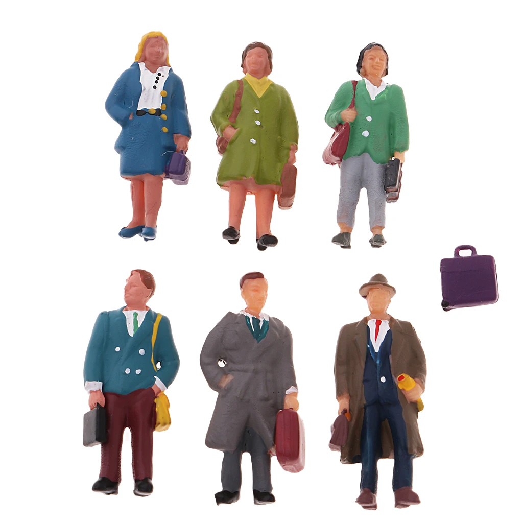 1/87 People Passenger Ation Figure Models Painted HO OO for RR Railroad Street Park Scenery Diorama Architecture