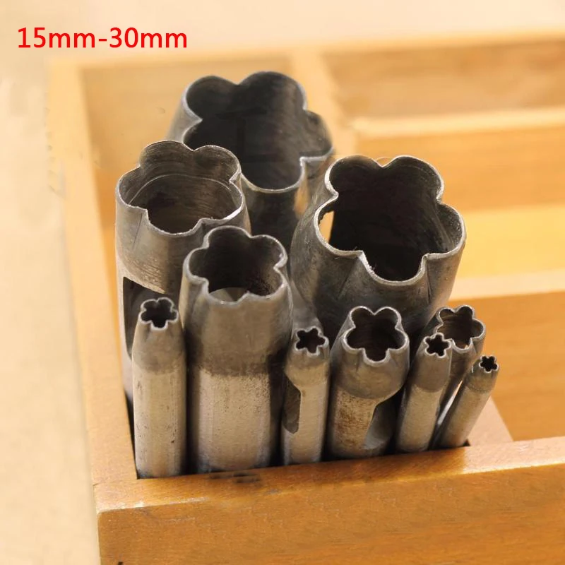 4pcs/set 15mm 30mm Flower Shaped Punch Petals Handmade Leather Tools Plum Flower Hole Puncher