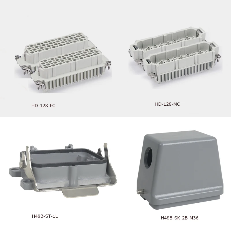 

HD-128 whole set 128 PINS socket and plug heavy duty connector 250V 10A