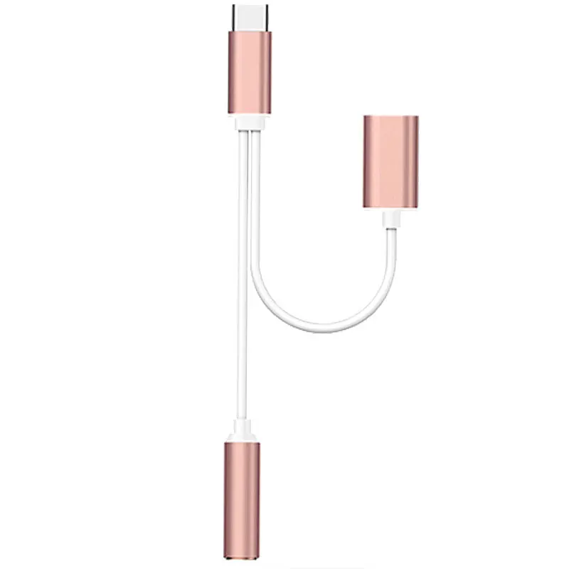 AHHROOU USB-C кабель Тип usb C до 3,5 мм аудио разъем для наушников кабель, адаптер для зарядки для Letv 2/Xiaomi Mi6/huawei Коврики 10 Pro