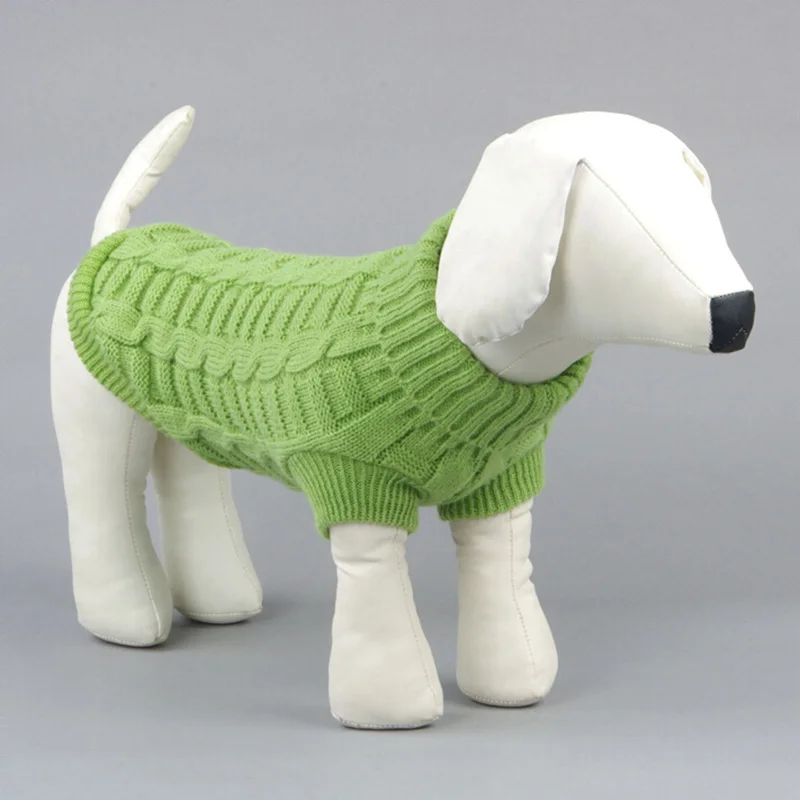 Теплая одежда для собак, одежда для домашних животных, свитер со щенком, пальто для собак, наряд для маленьких пород собак, костюмы для домашних животных - Цвет: Зеленый