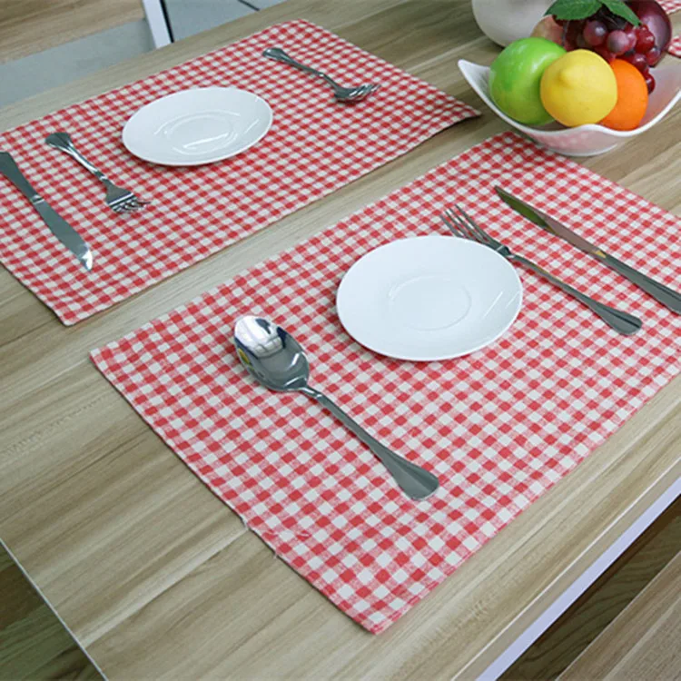 Красный плед столовый коврик стол Coaster ткань изоляция Coffe подставка для чайной чашки кухонный Мантел индивидуальный для стола