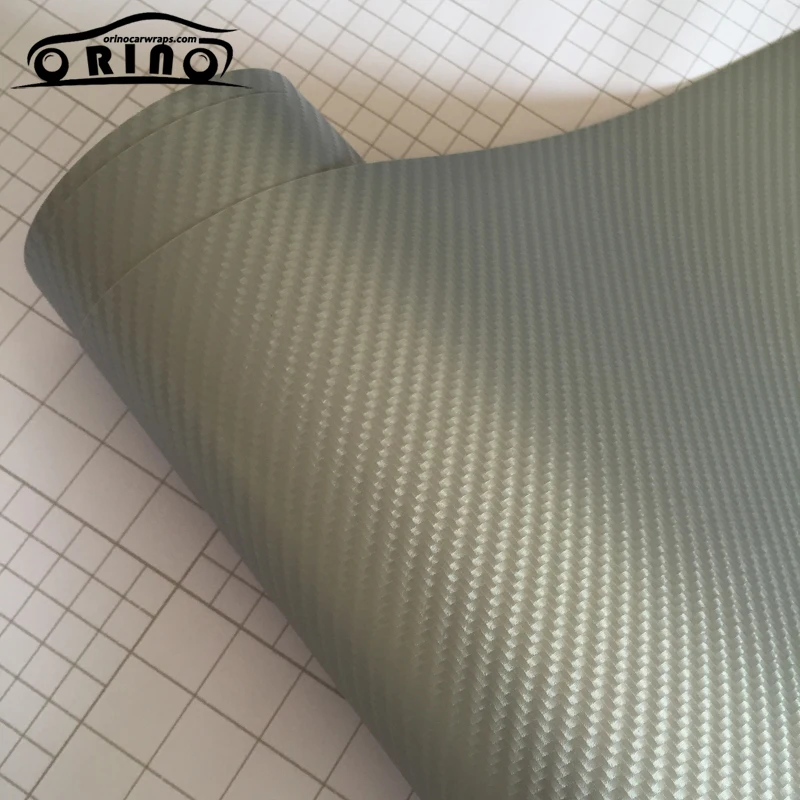 Silver 4D Carbon Fiber Vinyl Film-1