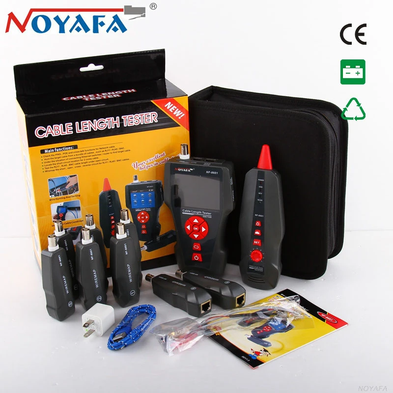network repair kit NOYAFA NF-8601W LAN Network Cable Tester Phone Telephone Wire Tracker for PING/POE BNC RJ45 RJ11 Cable Testing Original Package network tone tracer