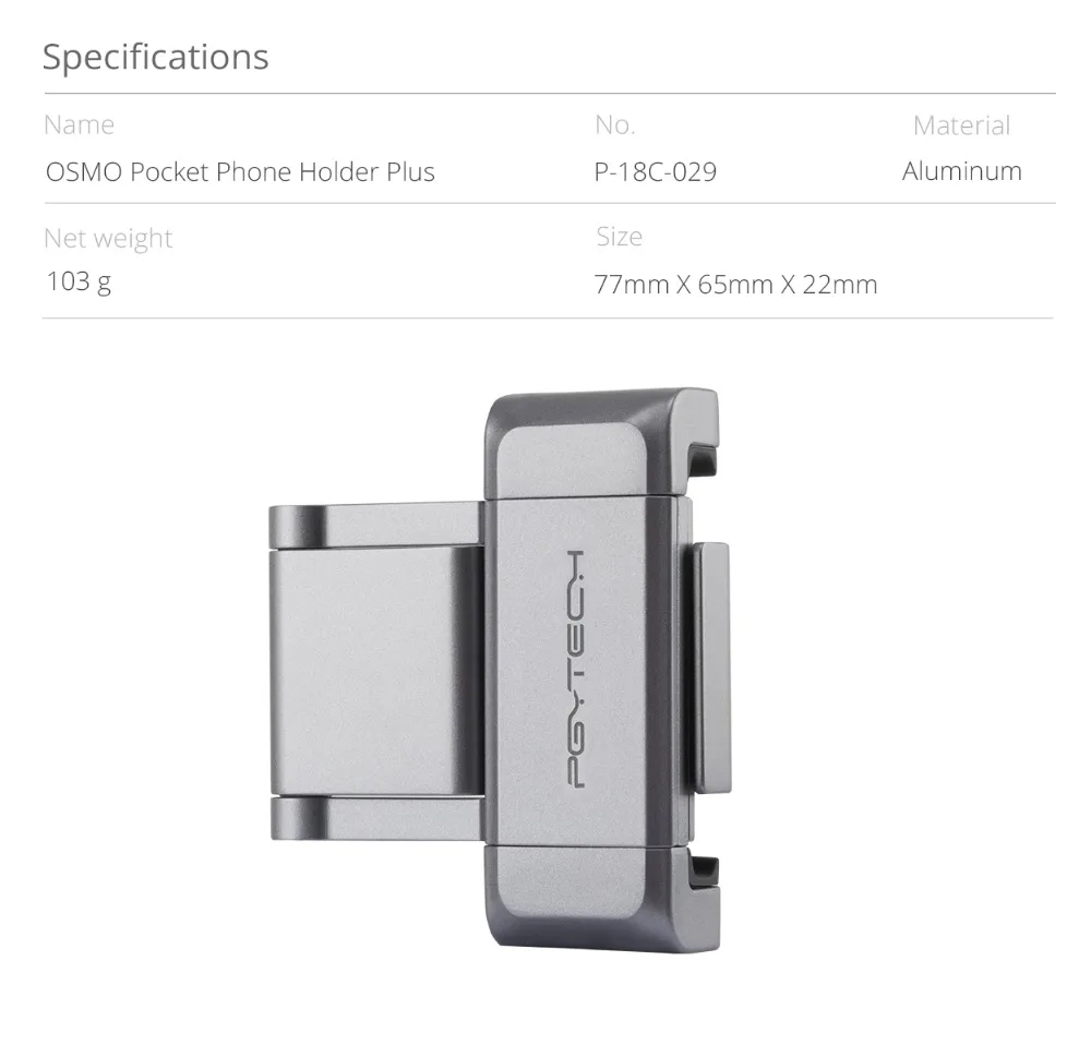 Карманный складной держатель для телефона DJI OSMO Plus PGYTECH OSMO штатив Совместимость OSMO Карманный адаптер для смартфона складной дизайн