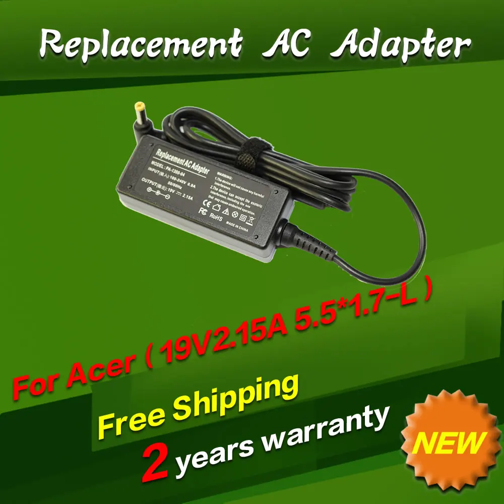 19V 2.15A 5.5*1.7MM 40W For Acer Aspire One D255 D257 D271 ADP-40TH S5 Chromebook C710 AS1430-4857 NAV50 Laptop Charger Supply