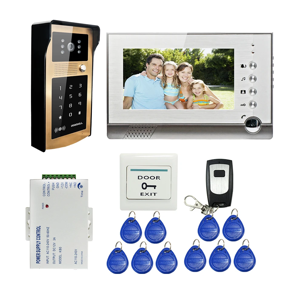 FREE SHIPPING NEW 7 inch Screen Record Video font b Door b font Phone Intercom System