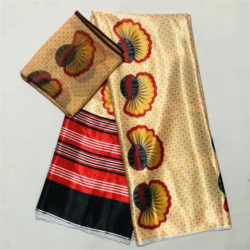 Высококачественный цифровой печатный воск дизайн африканская атласная ткань лента Шелковый узор атласная шёлковая ткань для платье для вечеринки XM072505