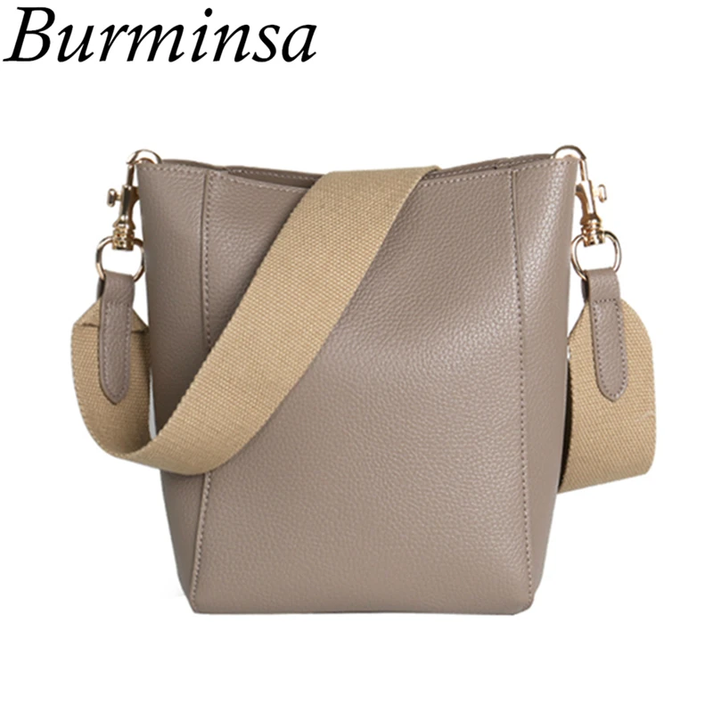 Burminsa النساء دلو أكياس الكورية لطيف مركب أكياس عالية الجودة السببية بو الجلود الكتف Crossbody أكياس اثنين من الأشرطة 2019