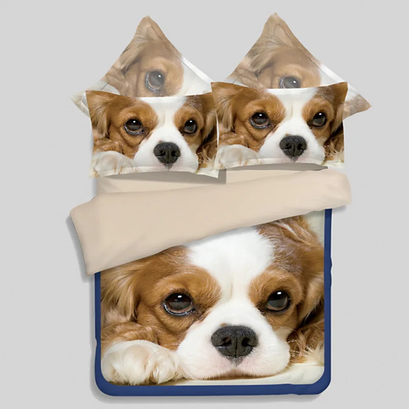 2018 new 3D dogs king/queen/Twin size 3/4pcs bedding set cartoon kids