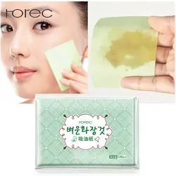 ROREC 100 листов/упаковка зеленого чая, очищающие листы для лица, для очищения лица, контроль масла, фильтровальная бумага, принадлежности для