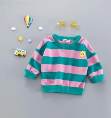 

Fashion Striped Children's Sweater Pullovers 2019 Autumn New Smile Sweatshirts for Kids 1-4 Years Old Baby Clothes SY-F183015