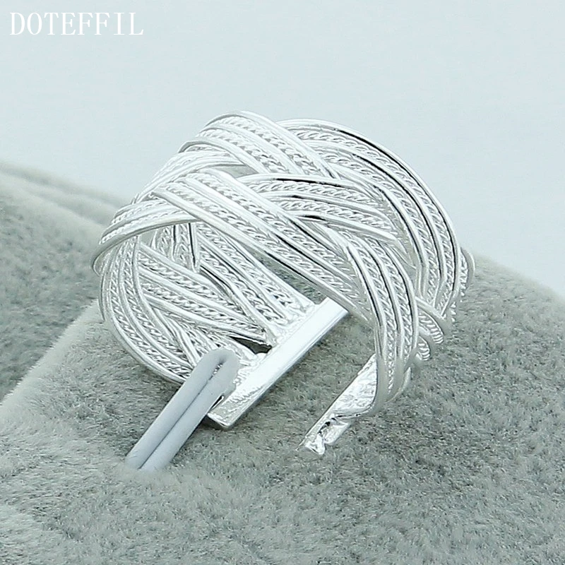 DOTEFFIL серебро 925 пробы фотоэлемент Открытое кольцо для женщин свадебная помолвка