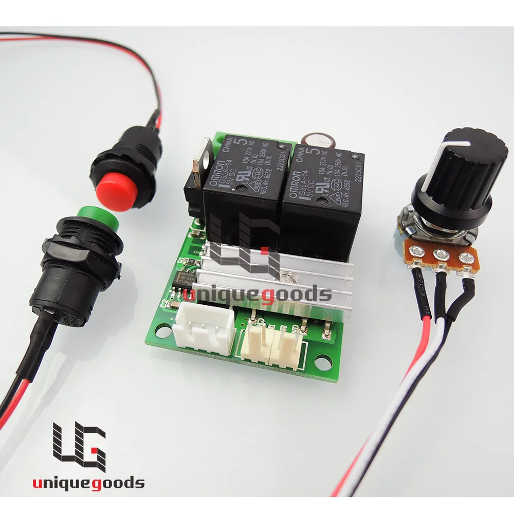 Dajustable Black Positive Reversal Switch Push Button Pwm Dc Motor Electric push rod motor controller 6V 12V 24V Push Button