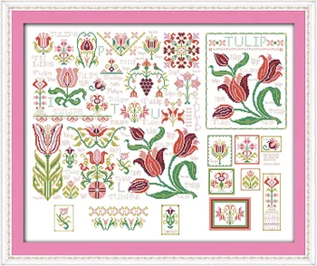 

The dream of tulips flower home decor canvas Cross Stitch kits 14ct white 11ct print embroidery DIY handmade needlework wall