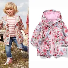 Детская цветочная парка для мальчиков и девочек, ветрозащитный/водонепроницаемый плащ, весенне-осенняя куртка с флисовой подкладкой, от 9 месяцев до 5 лет