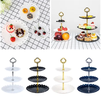 

Behogar Fashion Three-layer Dessert Fruit Cake Dish Rack Stand Basket for Wedding Birthday Home Restaurant Party Dinning Table