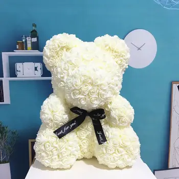 

Cute Foam Rose Flowe Bear Doll Tie Wedding Home Decorations Birthday Love Valentine's Day Gift